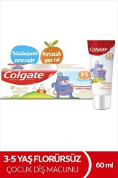 3-5 Yaş Portakal Aromalı Florürsüz Çocuk Diş Macunu 60 ml - 1