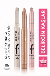 Aydınlatıcı Kaş Kalemi Brow Up 3lü Set- Diamond Champagne Rose Gold - 1