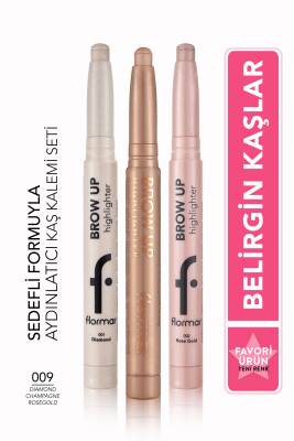Aydınlatıcı Kaş Kalemi Brow Up 3lü Set- Diamond Champagne Rose Gold - 1