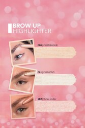Aydınlatıcı Kaş Kalemi Brow Up 3lü Set- Diamond Champagne Rose Gold - 4