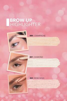 Aydınlatıcı Kaş Kalemi Brow Up 3lü Set- Diamond Champagne Rose Gold - 4