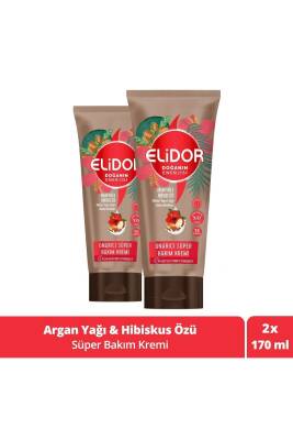 Doğanın Enerjisi Onarıcı Süper Saç Bakım Kremi Argan Yağı Hibiskus Özü 170 ml X2 - 1