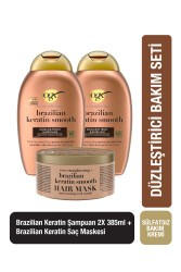 Düzleştirici Brazilian Keratin Smooth Sülfatsız Şampuan X2 Sülfatsız Saç Maskesi - 1