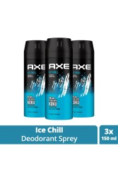 Erkek Deodorant & Bodyspray Ice Chill 48 Saat Etkileyici Koku 150 ml X3 Adet - 1