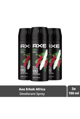 Erkek Sprey Deodorant Africa 48 Saat Etkileyici Koku 150 ml X3 Adet - 1