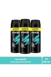 Erkek Sprey Deodorant Apollo 48 Saat Etkileyici Koku 200 ml X3 - 1