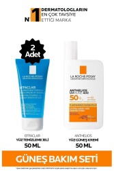 Güneş Kremi İçeren Cilt Bakım Seti Effaclar Yüz Temizleme Jeli 50mlx2 & Anthelios Güneş Kremi 50ml - 1