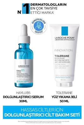 Hassas Ciltler Için Dolgunlaştırıcı Cilt Bakım SetiHyalu B5 Serum 30ML&Toleriene Yıkama Jeli 50ML - 1