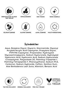 Hyaluronik Asit Peptit Serum Nemlendirici Aydınlatıcı Kafein Niacinamide Tüm Cilt Tipleri - 4