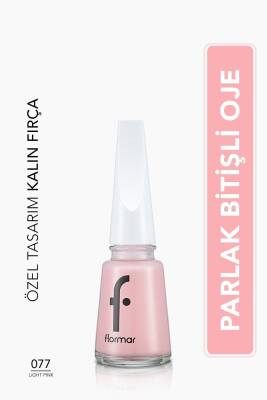 Klasik Parlak Bitişli Yüksek Pigmentli Oje-nail Enamel- 077 Lıght Pınk New- 8682536035743 - 1