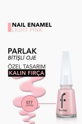 Klasik Parlak Bitişli Yüksek Pigmentli Oje-nail Enamel- 077 Lıght Pınk New- 8682536035743 - 5