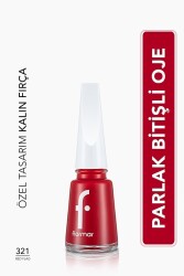 Klasik Parlak Bitişli Yüksek Pigmentli Oje - Nail Enamel- 321 Red Flag New- 8682536035903 - 1