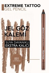 Suya Dayanıklı Jel Göz Kalemi (KOYU KAHVE) - Extreme Tattoo Gel Pencil - 002 Walnut - 8682536028844 - 364