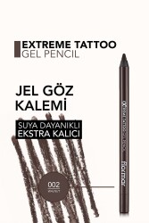 Suya Dayanıklı Jel Göz Kalemi (KOYU KAHVE) - Extreme Tattoo Gel Pencil - 002 Walnut - 8682536028844 - 27