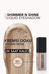 Metalik Likit Göz Farı (ALTIN) - Shimmer & Shine Liquid Shadow - 001 Cashmere Gold - 8682536002592 - 5