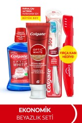 Optic White Kahve, Çay Kullananlar Diş Macunu 125ml, Orta Diş Fırçası, Ağız Bakım Suyu 250ml - 1