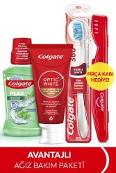Optic White Kahve,çay Kullanıcıları Diş Macunu 50ml, Orta Diş Fırçası,ağız Bakım Suyu 250ml - 1
