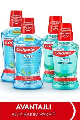 Plax Nane Ferahlığı Alkolsüz Ağız Bakım Suyu 500 ml Plax Taze Nane 250 ml X 2 Adet - 1