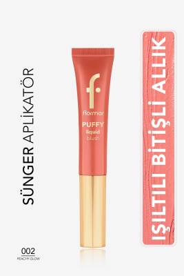 Puffy Nemlendirici Etkili&Parlak Bitişli Sünger Aplikatörlü Likit Allık-002Peachy Glow-8682536093880 - 32