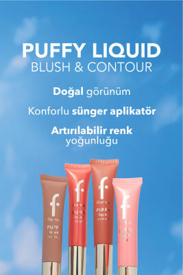 Puffy Nemlendirici Etkili&Parlak Bitişli Sünger Aplikatörlü Likit Allık-002Peachy Glow-8682536093880 - 857