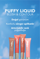 Puffy Nemlendirici Etkili&Parlak Bitişli Sünger Aplikatörlü Likit Allık-002Peachy Glow-8682536093880 - 7