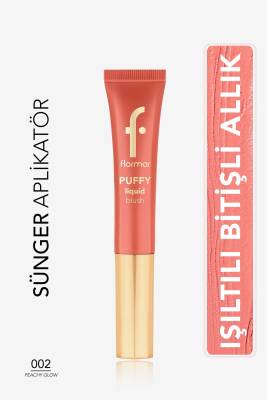 Puffy Nemlendirici Etkili&Parlak Bitişli Sünger Aplikatörlü Likit Allık-002Peachy Glow-8682536093880 - 16