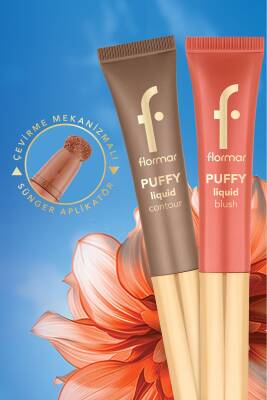 Puffy Nemlendirici Etkili&Parlak Bitişli Sünger Aplikatörlü Likit Allık-002Peachy Glow-8682536093880 - 10