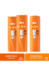 Saç Bakım Şampuanı Anında Onarıcı 400 ml X2 Bakım Kremi 350 ml - 1