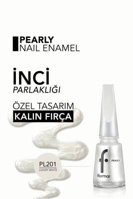 Sedefli Parlak Oje (Beyaz) - Pearly Nail Enamel - PL201 Luxury White - 8682536035422 - 5
