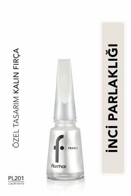 Sedefli Parlak Oje (Beyaz) - Pearly Nail Enamel - PL201 Luxury White - 8682536035422 - 1
