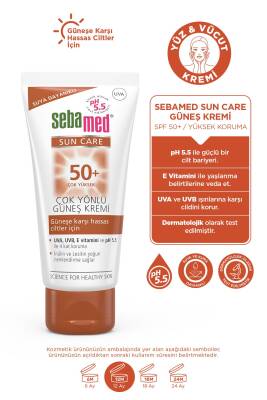 Sun Care SPF 50+ UVA UVB Filtresi ve E Vitamini Üçlü Yüksek Koruma Çok Yönlü Güneş Kremi 50 ml - 3
