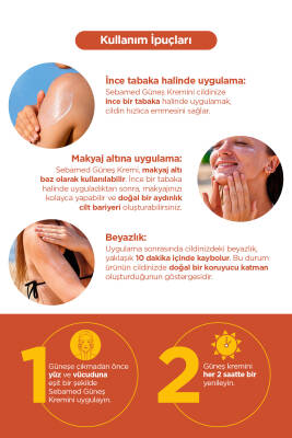 Sun Care UVA UVB Filtresi ve E Vitamini Üçlü Yüksek Koruma Çok Yönlü Güneş Kremi 50 SPF 75 ml - 5