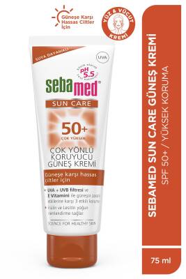 Sun Care UVA UVB Filtresi ve E Vitamini Üçlü Yüksek Koruma Çok Yönlü Güneş Kremi 50 SPF 75 ml - 1