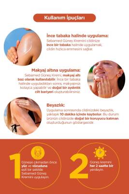 Sun Care UVA UVB Filtresi ve E Vitamini Üçlü Yüksek Koruma Çok Yönlü Güneş Kremi 50 SPF 75 ml - 8