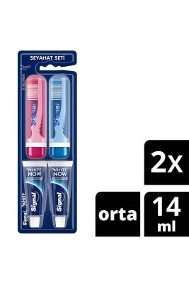 White Now Diş Macunu 14 ml + Diş Fırçası Seyahat Seti 2li - 1