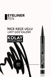 Yarı Mat Bitişli Eyeliner (SİYAH) - Eyeliner Pen - 001 Black - 8690604109609 - 5
