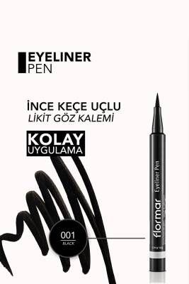 Yarı Mat Bitişli Eyeliner (SİYAH) - Eyeliner Pen - 001 Black - 8690604109609 - 5