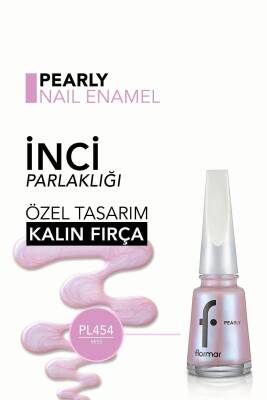 Yarı Transparan & Parlak Bitişli Sedefli Oje No Pl454 - 5